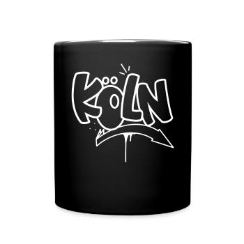 Köln Graffiti - Tasse einfarbig - Schwarz - Vorne