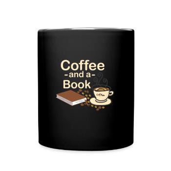 Coffee and a book - Full Colour Mug - black - Front