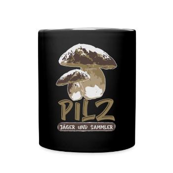 Pilz Steinpilz Geschenk Sammler Pilzsucher - Tasse einfarbig - Schwarz - Vorne