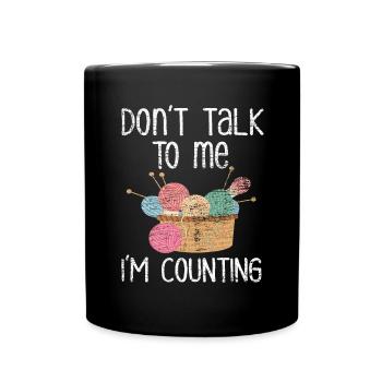 Knitting Counting - Full Colour Mug - black - Front