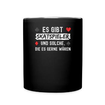 Skat-Spieler Geschenk - Tasse einfarbig - Schwarz - Vorne
