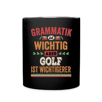 Lustiges Golf Shirt - Tasse einfarbig - Schwarz - Vorne