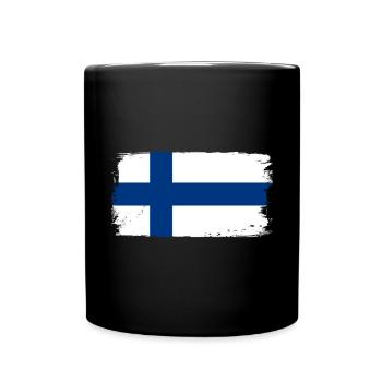 Finland flag - Full Colour Mug - black - Front