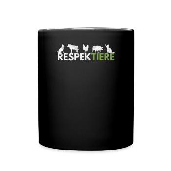 RespekTIERE - Veganer & Tierliebhaber - Tasse einfarbig - Schwarz - Vorne