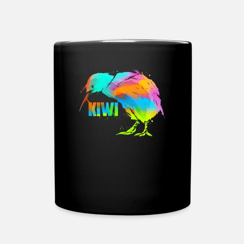 Kiwi Vogel Art - Kiwi Kunst Neuseeland Geschenk - Tasse einfarbig - Schwarz