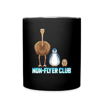 Non Flyer Club - Bird Ostrich Penguin Kiwi Bird - Full Colour Mug - black - Front