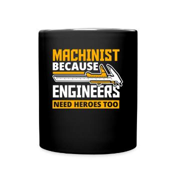 Stolzer Maschinist - Tasse einfarbig - Schwarz - Vorne