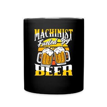 Maschinist Bierliebhaber - Tasse einfarbig - Schwarz - Vorne
