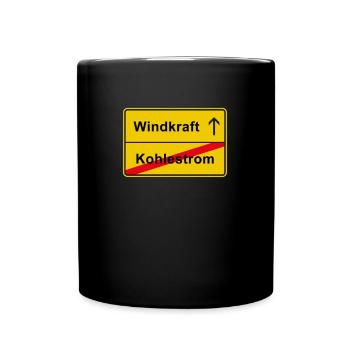 Windkraft Klimaschutz - Tasse einfarbig - Schwarz - Vorne