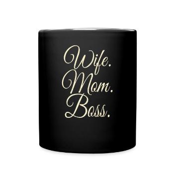Wife Mom Boss - Tasse einfarbig - Schwarz - Vorne