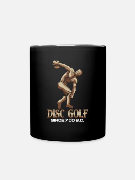 Disc Golf Since 700 B.C. - Alte Statue Geschenk - Tasse einfarbig - Schwarz