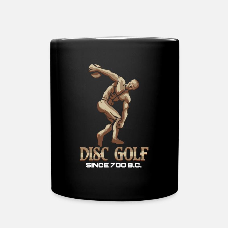 Disc Golf Since 700 B.C. - Alte Statue Geschenk - Tasse einfarbig - Schwarz