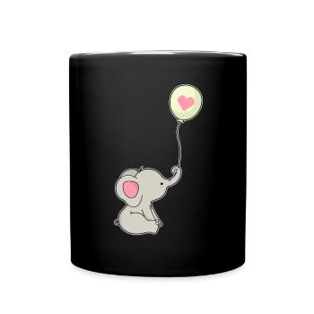 Ballon éléphant - Mug uni - noir - Devant