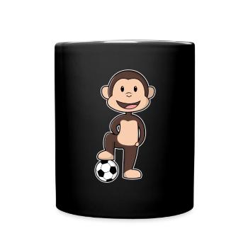 Joueur de football singe Football - Mug uni - noir - Devant