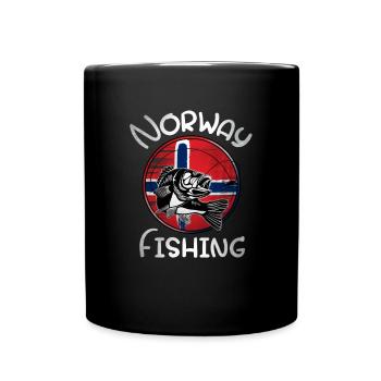 Pêche en Norvège - Mug uni - noir - Devant