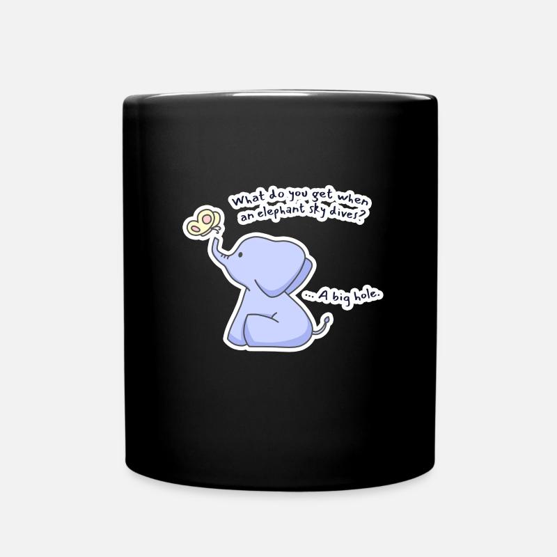 Elefant  - Tasse einfarbig - Schwarz
