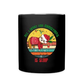 Paresseux avec pull de Noël - Mug uni - noir - Devant
