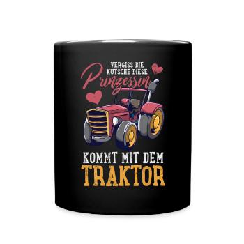 Traktor Trecker - Tasse einfarbig - Schwarz - Vorne