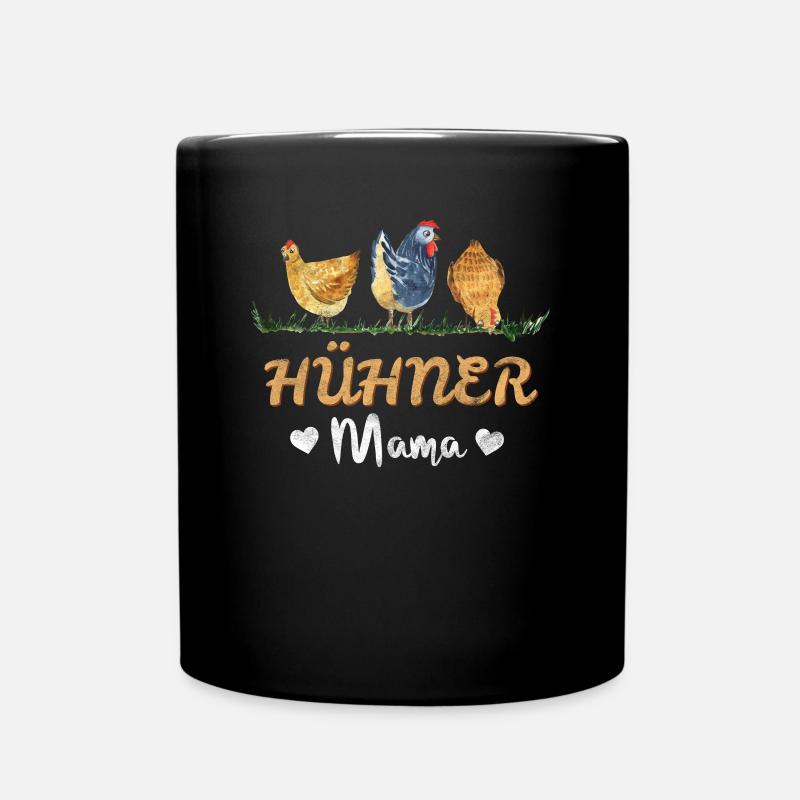 Hühner Mama - Hühner Hühnerzüchter Spruch - Tasse einfarbig - Schwarz