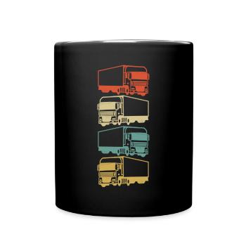 Camion chauffeur camion camion coloré - Mug uni - noir - Devant