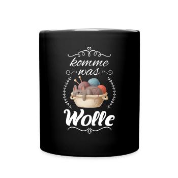 Witziger Strickmuster Spruch für Omas Geschenk - Tasse einfarbig - Schwarz - Vorne