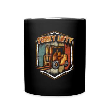 Conducteur de chariot élévateur - Cadeau de chariot élévateur Forky Lifty - Mug uni - noir - Devant