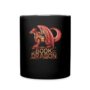 Book Dragon not a Worm - Books Drache Adventure - Full Colour Mug - black - Front