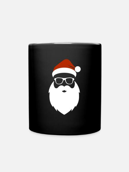 Bearded Santa Claus - Bärtiger Weihnachtsmann - Tasse einfarbig - Schwarz