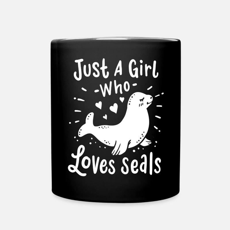 Seelöwe Robbe - Tasse einfarbig - Schwarz