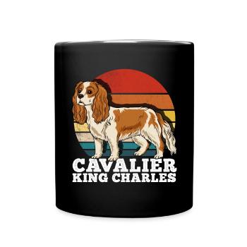 Cavalier King Charles - Tasse einfarbig - Schwarz - Vorne