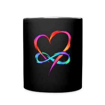 Polyamory - Infinity Heart - Polyamorie Artwork - Tasse einfarbig - Schwarz - Vorne
