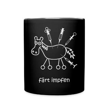 färt, Spritze, Impfung, Impfstoff, Medizin, Pferd - Tasse einfarbig - Schwarz - Vorne