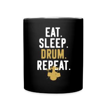 Drums drummer repeat - Full Colour Mug - black - Front