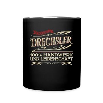 Retro Design Beruf Drechsler Meister Handwerk - Tasse einfarbig - Schwarz - Vorne