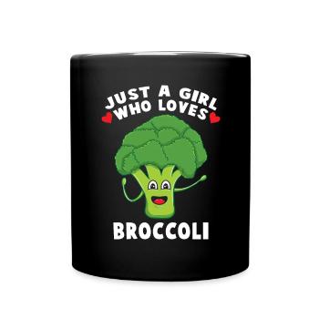 Just A Girl Who Loves Broccoli Gift Vegan - Full Colour Mug - black - Front