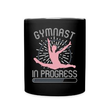 Gymnast In Progress Funny Gymnastics - Tasse einfarbig - Schwarz - Vorne