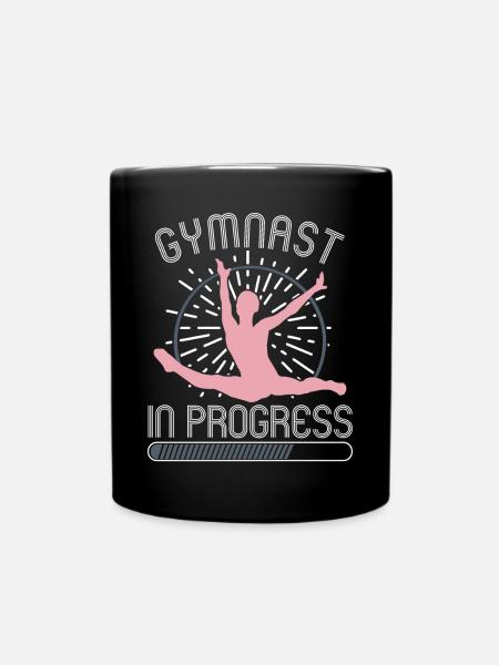 Gymnast In Progress Funny Gymnastics - Full Colour Mug - black