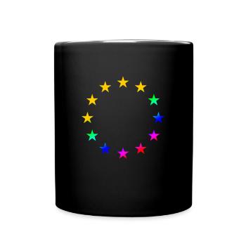 UE étoiles Europe arc-en-ciel - Mug uni - noir - Devant