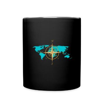 Carte boussole, conception, hommes, femmes, cadeau - Mug uni - noir - Devant
