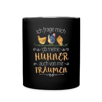 Super Huhn Spruch für Hühnerzüchter Geschenk - Tasse einfarbig - Schwarz - Vorne