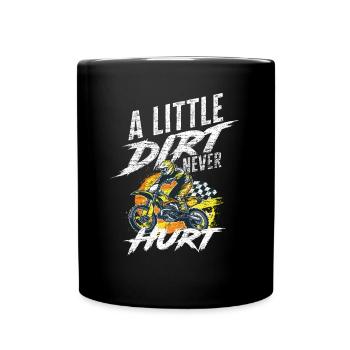 Lustiges Motocross Dreck Matsch - Tasse einfarbig - Schwarz - Vorne