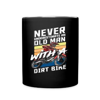 Motocross Old Men Dirt Bike Race Track - Full Colour Mug - black - Front