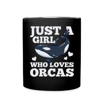 Orcas Wal Orca-Liebhaber - Tasse einfarbig - Schwarz - Vorne