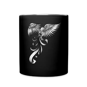 Phoenix Mystic Bird Légendaire Feu Vintage Rétro - Mug uni - noir - Devant