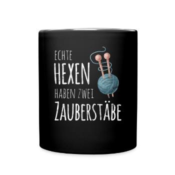 Lustiger Häkeln Spruch für Strickerin Geschenk - Tasse einfarbig - Schwarz - Vorne