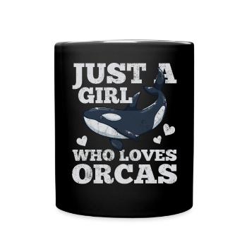 Orcas Wale Orca-Liebhaber - Tasse einfarbig - Schwarz - Vorne