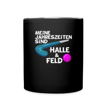 Field Hockey Seasons Field + Indoor - Full Colour Mug - black - Front