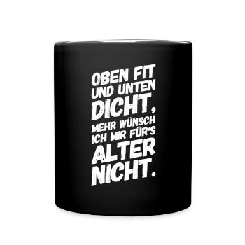 Lustige Sprüche Rentner Alt - Tasse einfarbig - Schwarz - Vorne