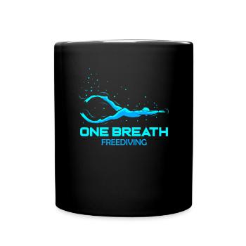 Freediving Freediving One Breath Apnea Diver - Full Colour Mug - black - Front