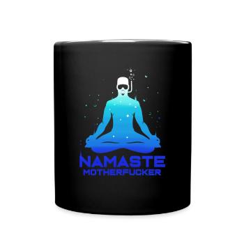 Freediving Freediving Namaste Apnea Diver - Full Colour Mug - black - Front